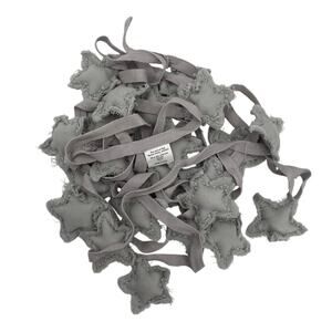 LAND OF NOD Star Garland Fabric Raw Hem Silver Gray Holiday Christmas New Years